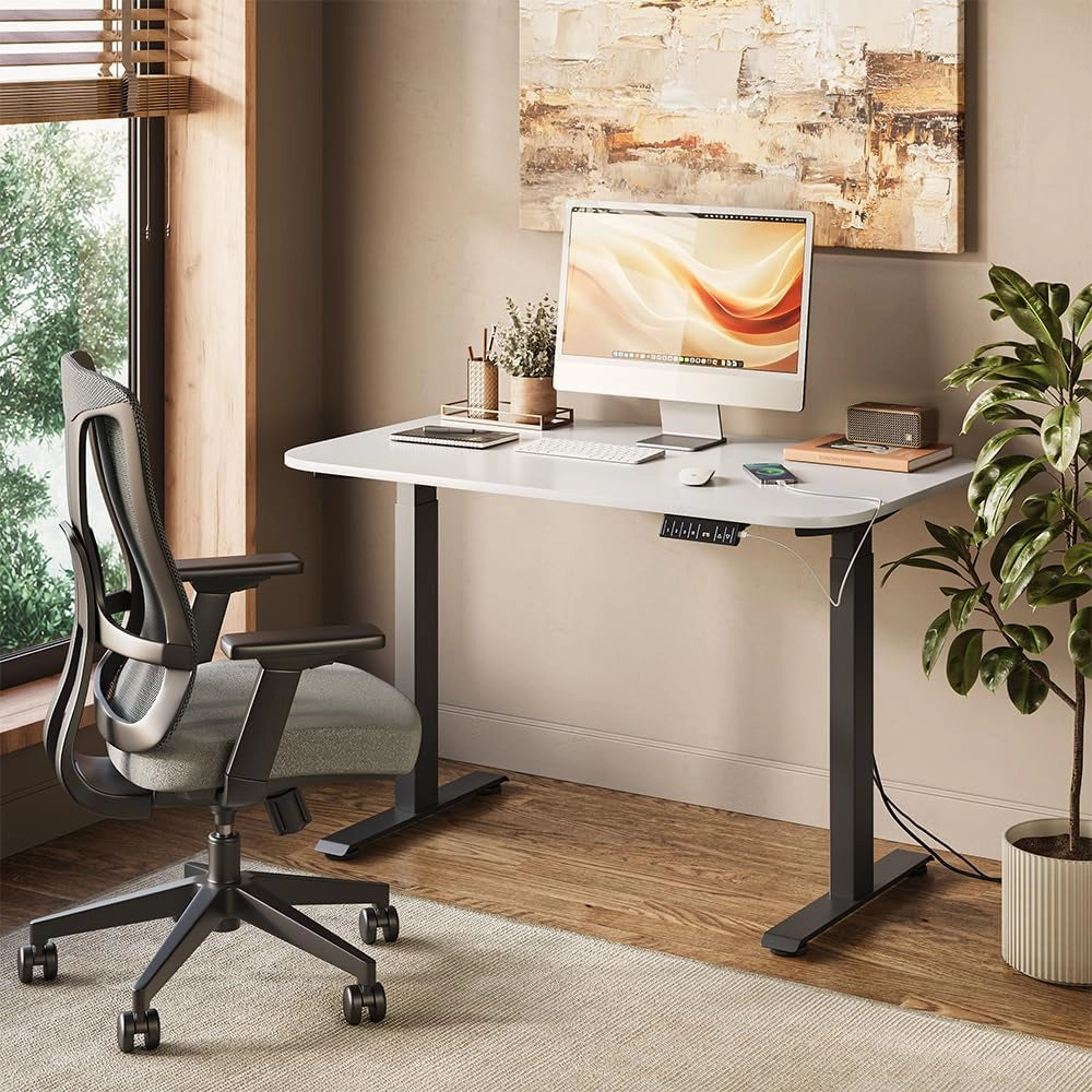 Scrivania Elevate, Nero/bianco, 120 x 70 cm 2 motori, adatto all'uso come postazione di lavoro o scrivania per computer