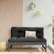 Divano Centrale-Sofa Modulare-Divanetto 120x80 cm in Legno Massello di Pino Grigio