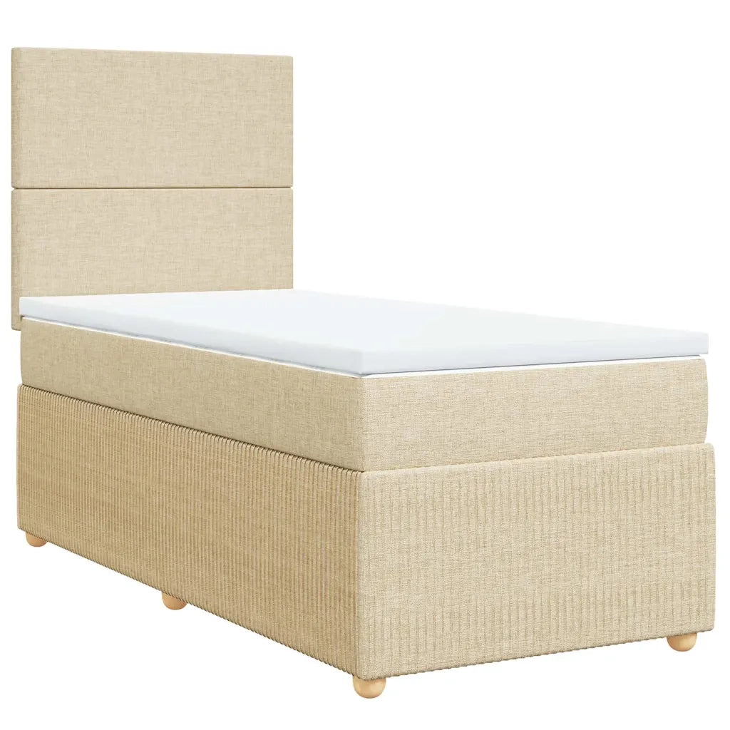 Giroletto a Molle con Materasso Crema 90x200 cm inTessuto 3294237