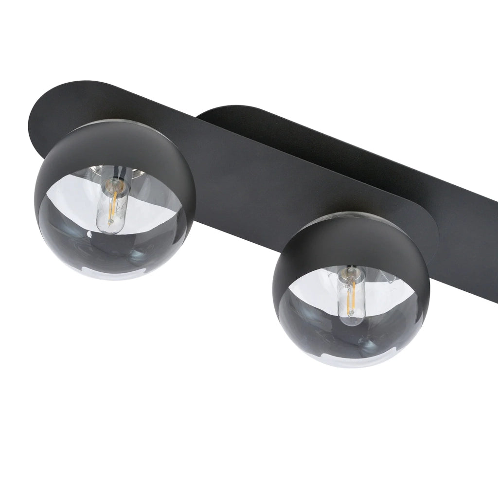 Plafoniera Minimal Teia Acciaio Nero 3 Luci E14 Ip20