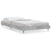 Letto singolo | Letto per adulti | Giroletto Grigio Cemento 90x200 cm in Legno Multistrato