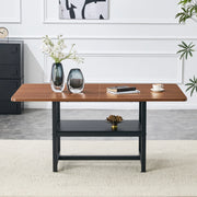 Tavolo da pranzo 160x90x76 cm con ripiano integrato in MDF e metallo nero e noce