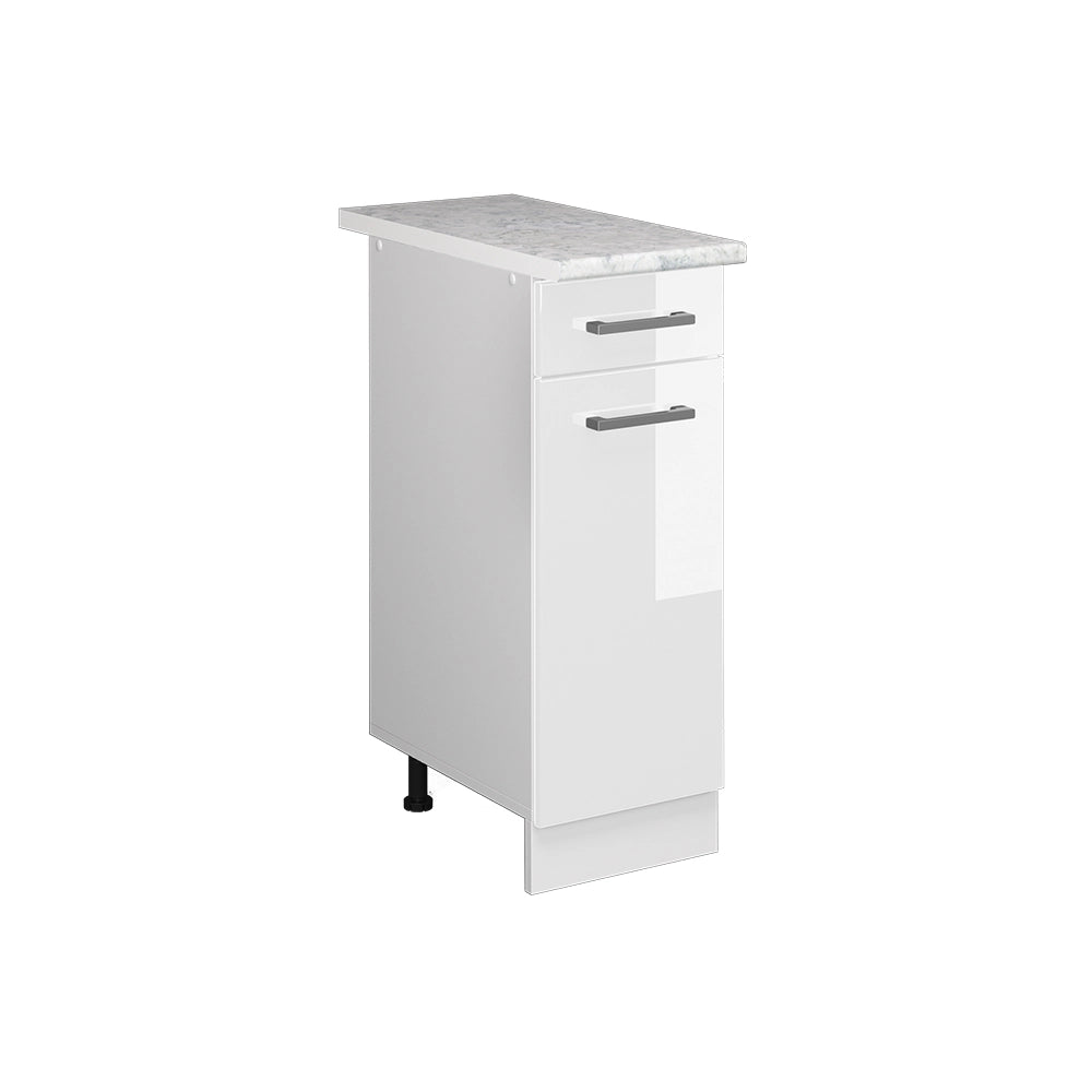 Vicco Base universale Bianco lucido 30 cm con cassetto, con piano di lavoro
