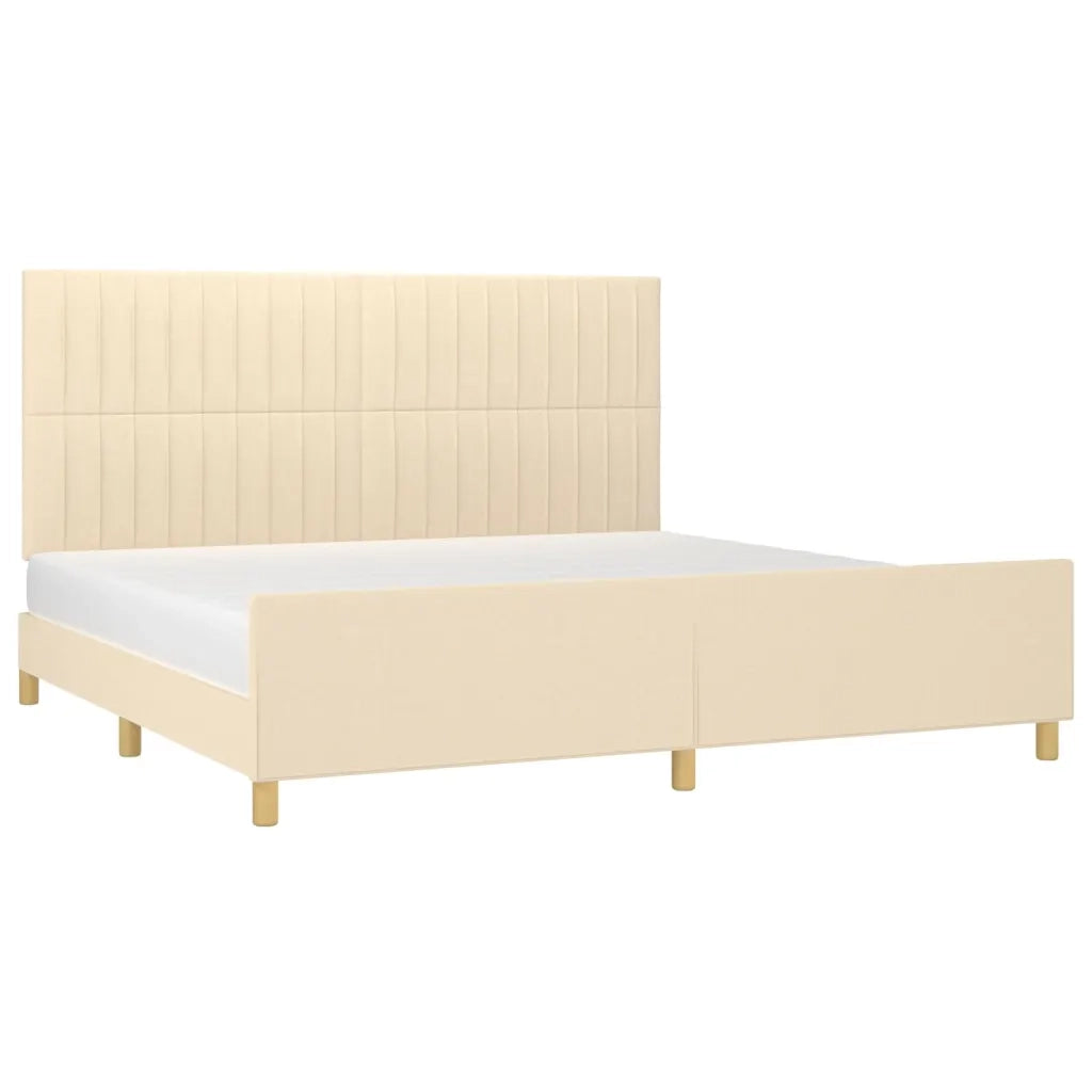 Giroletto senza Materasso-Struttura Letto Crema 200x200 cm in Tessuto 456154