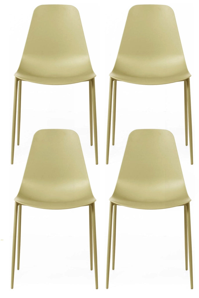 Set 4 Sedie 49x48,5xH88 cm in Polipropilene Frida Giallo