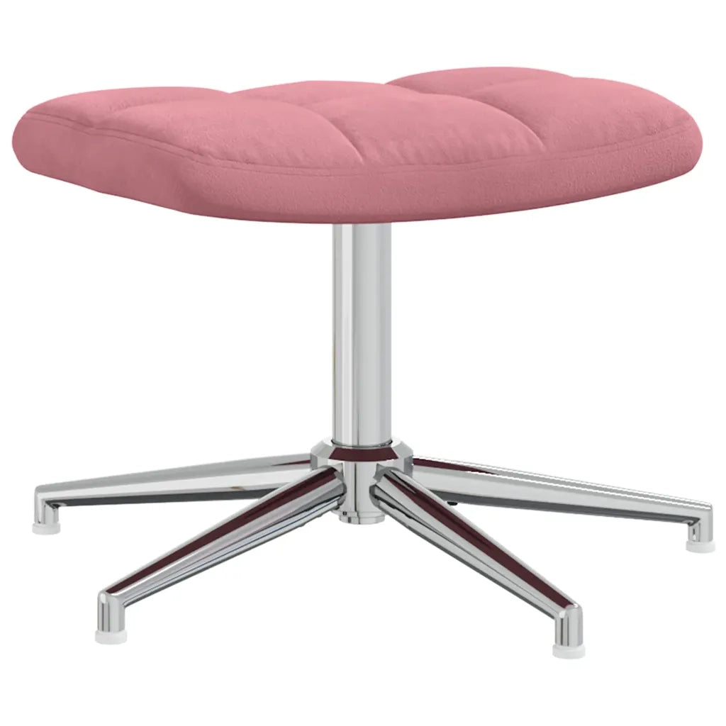 Poltrona Relax | Sedia Relax con Poggiapiedi Rosa in Velluto
