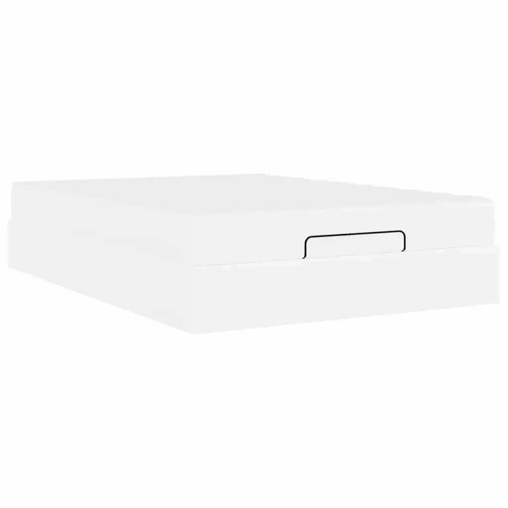 vidaXL Struttura letto con materasso Bianco Puro 160 x 200 cm