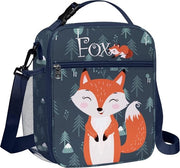 Borsa isolata per picnic per bambini, con contenitore per bottiglie, termos, blu, piccola, portatile, per ragazzi e ragazze