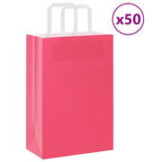 Sacchetti di Carta 50 pz con Manici Rosa 21x11x31 cm