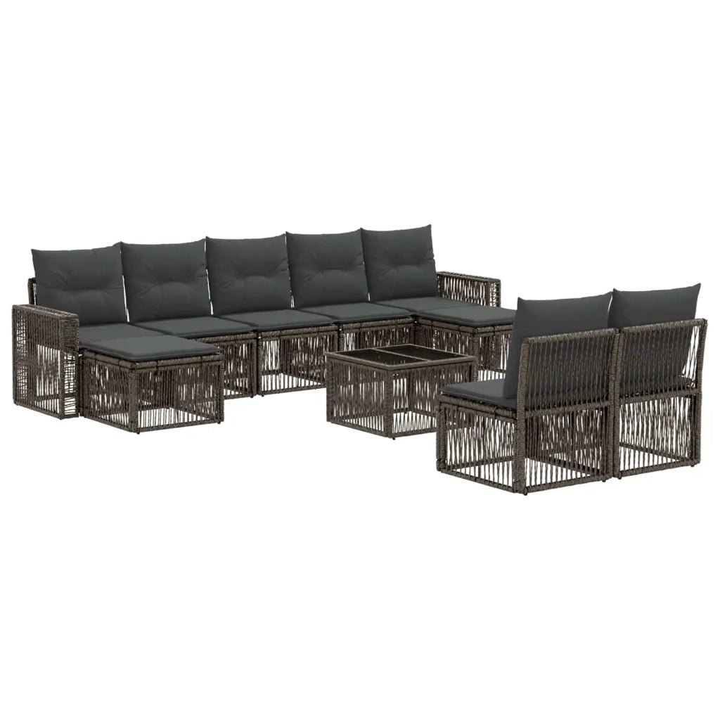 Set Divano da Giardino 10 pcs Grigio e Grigio Scuro polyrattan 3435242