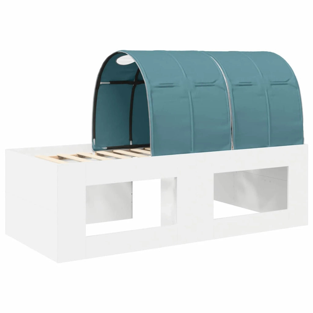 Letto con Tunnel 3 pcs Bianco e azzurro Legno multistrato 3423642