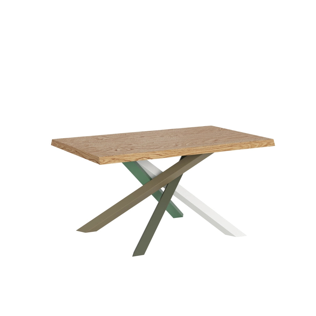 Tavolo Fisso 140x90 cm Versalux Rovere Scortecciato Gambe Multicolore 4/A