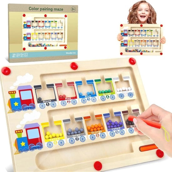 Gioco Educativo per Bambini - Labirinto Magnetico per l'Apprendimento dei Numeri e dei Colori per Bambini di Età Prescolare