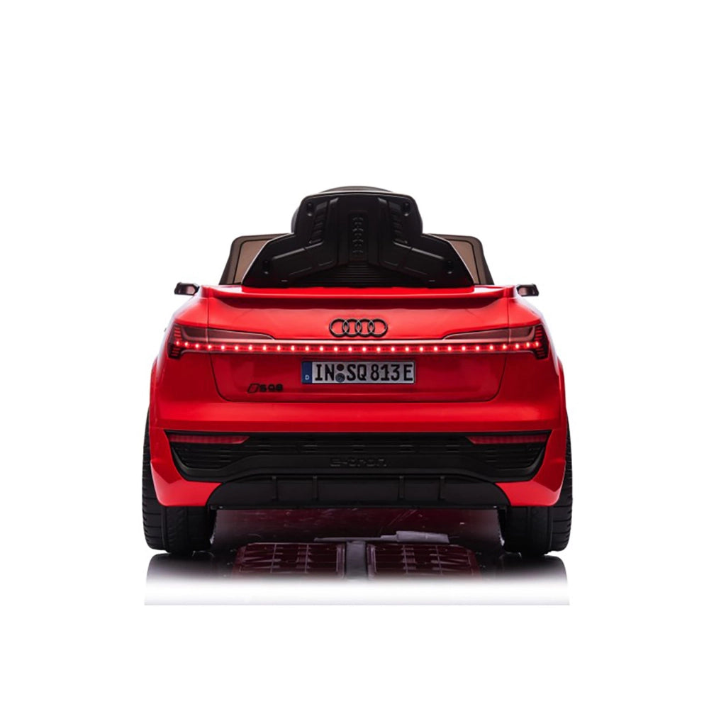 Macchina Elettrica per Bambini 12V Licenza Ufficiale Audi SQ8 E-Tron con Telecomando e Sedile Pelle Rosso
