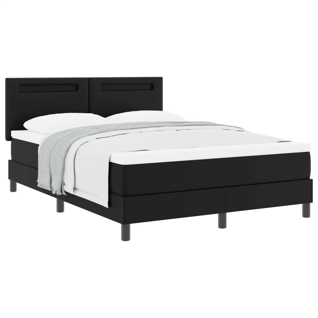 Letto a molle con materasso Nero 160 x 200 cm Pelle sintetica 3339056