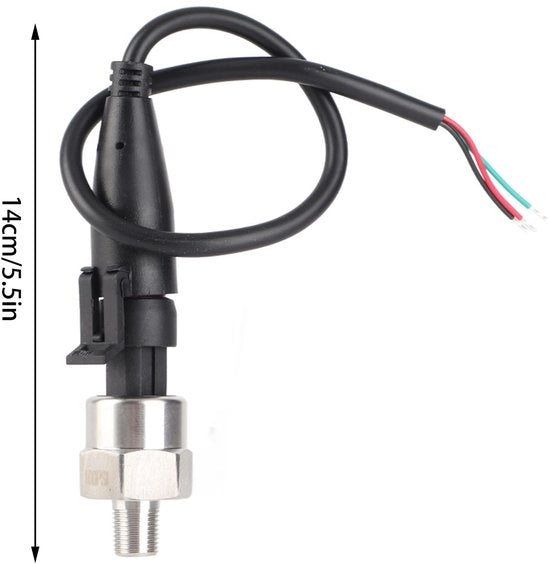 Druksensore DC 5V - Acciaio Inossidabile - 1/8" NPT Viti - Impermeabile - 0-100 PSI Ingresso - Uscita Lineare di Tensione - Misuratore di Pressione
