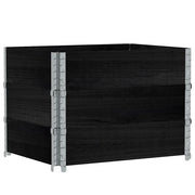 Paretali per Pallet 3 pz Neri 80x60cm in Legno Massello di Pino CFW8095580
