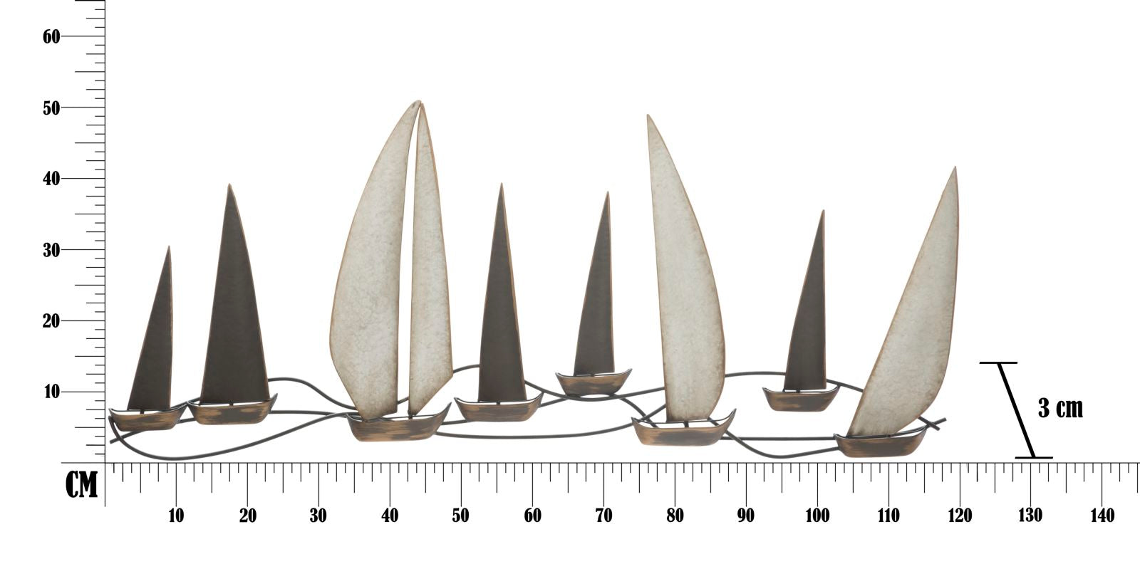 Pannello Regata 119x3x51 cm in Ferro Multicolor