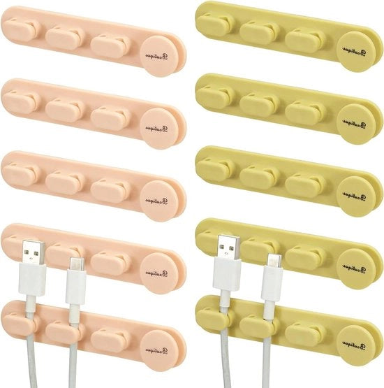 Set di clip per cavi, organizzatore per cavi adesivi per scrivania, USB, comodino, cavo di rete, mouse - ufficio casa