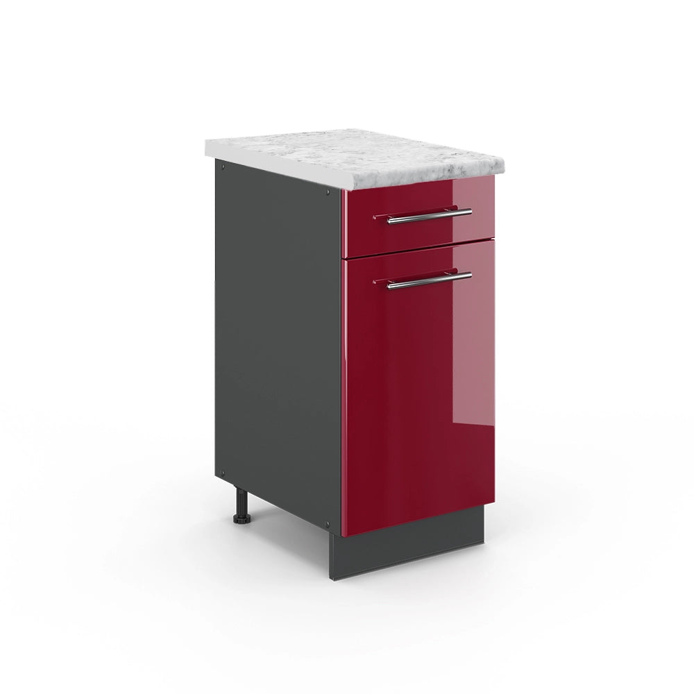 Mobiletto base per cucina Fame-Line Bordeaux lucido/Antracite 40 cm, PL Marmo Vicco