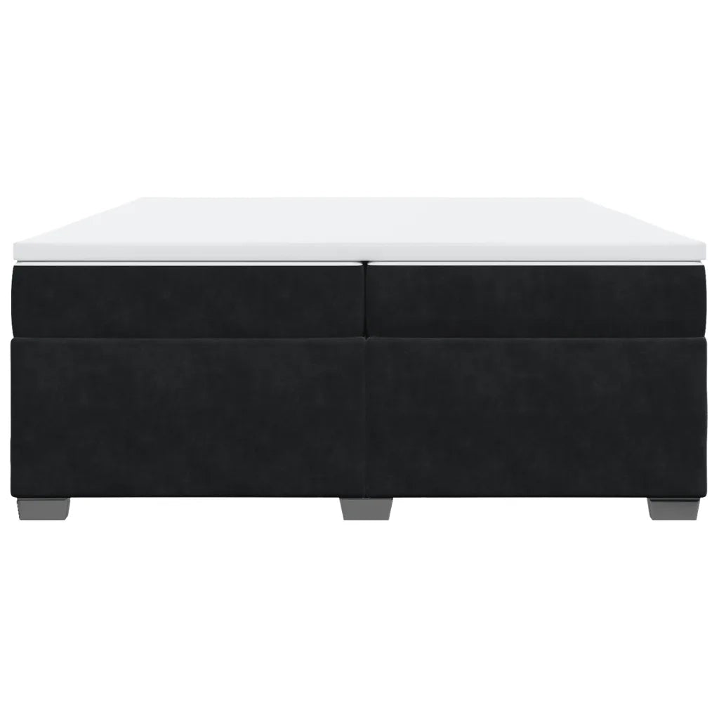 Giroletto a Molle con Materasso Nero 200x200 cm in Velluto 3285307