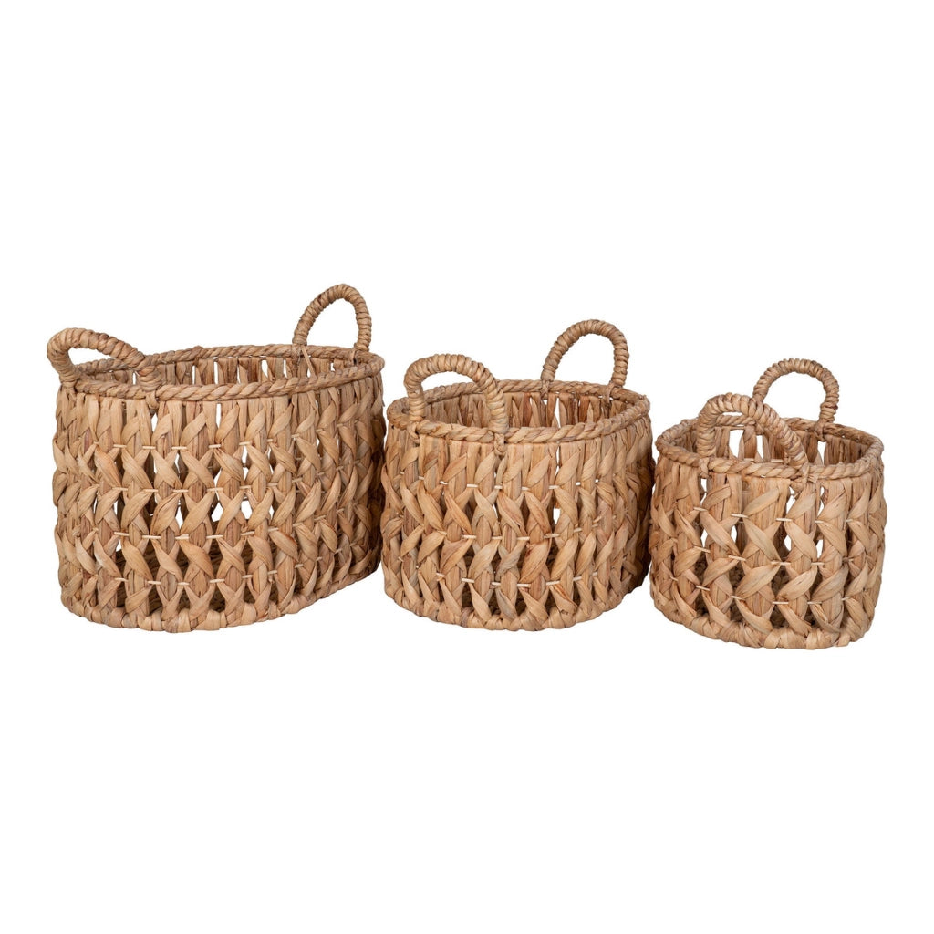 Set di 3 Cesti Portaoggetti Balerma, Marrone, Giacinto d'Acqua, 26x36x21 cm