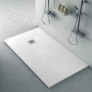 Piatto doccia su misura 80x140 Karen in resina bianco effetto pietra