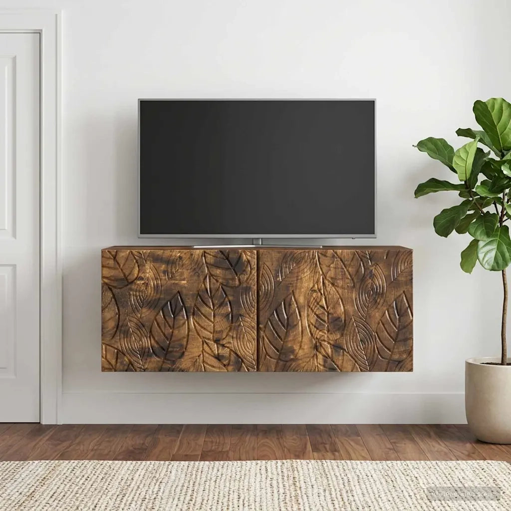 Mobile Porta TV da Muro 98 x 31 cm Rovere Fumo 898900
