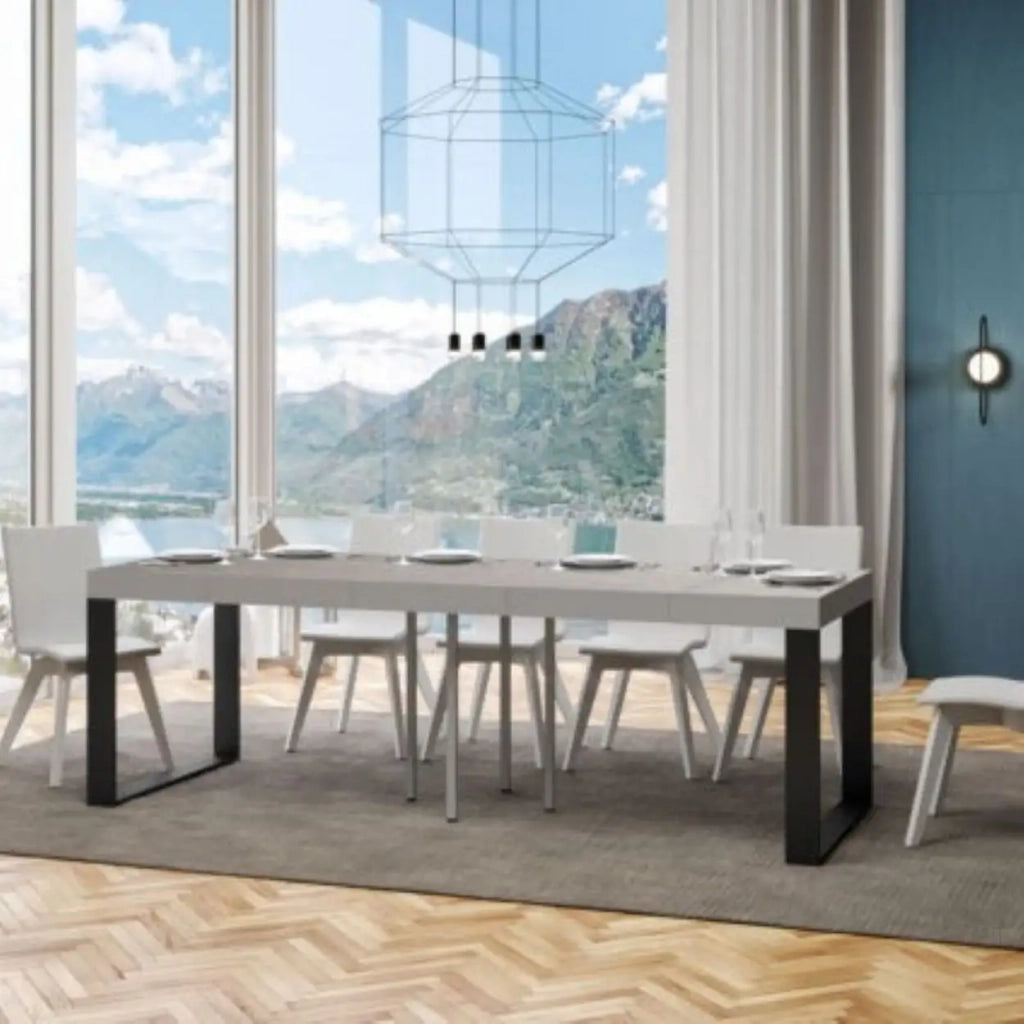 Tavolo allungabile 90/246x90 cm Tecno Premium cashmere gambe antracite