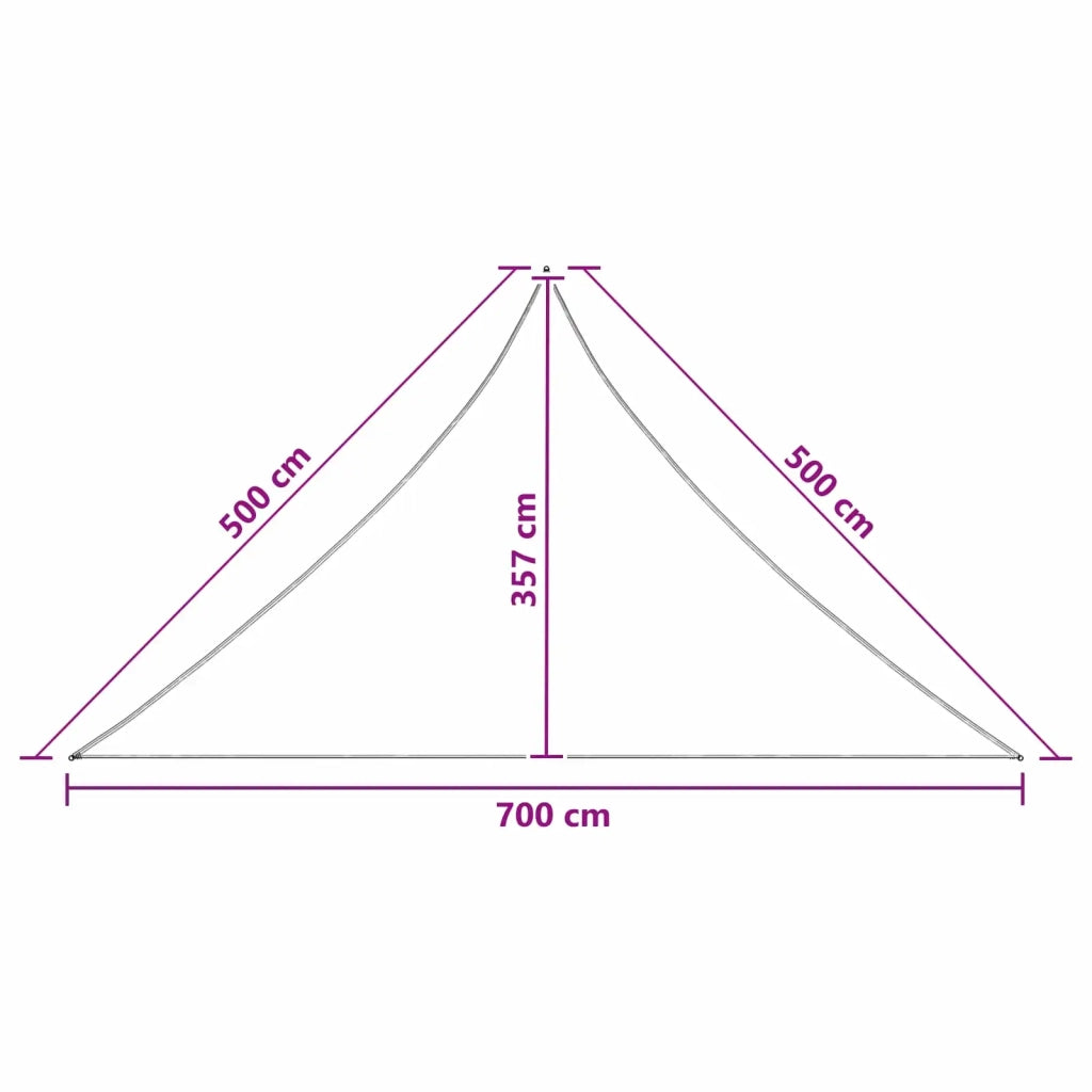 Telo Ombra 7 x 5 x 5 m HDPE Triangolare Verde Scuro 42032711