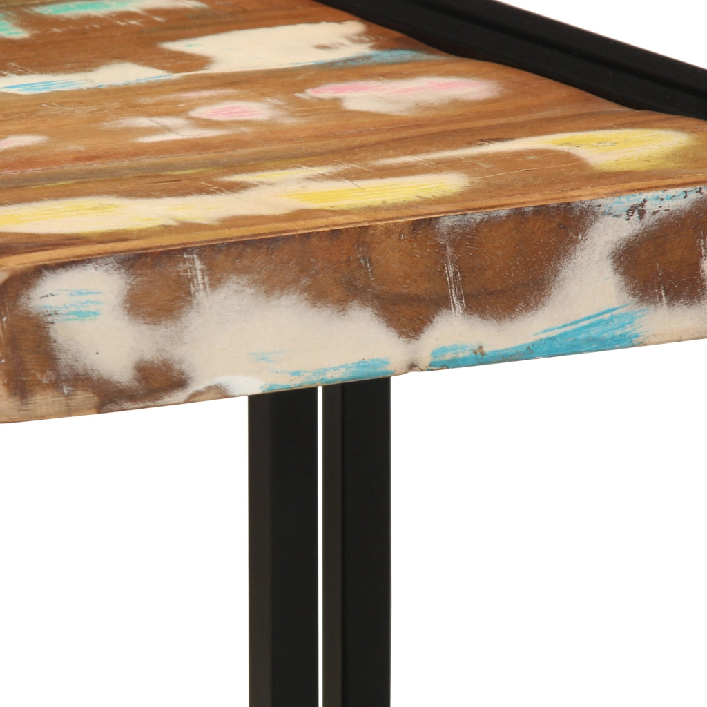 Tavolino da caffÃ¨ Multicolore 40x50x38 cm Legno Massello Recuperato