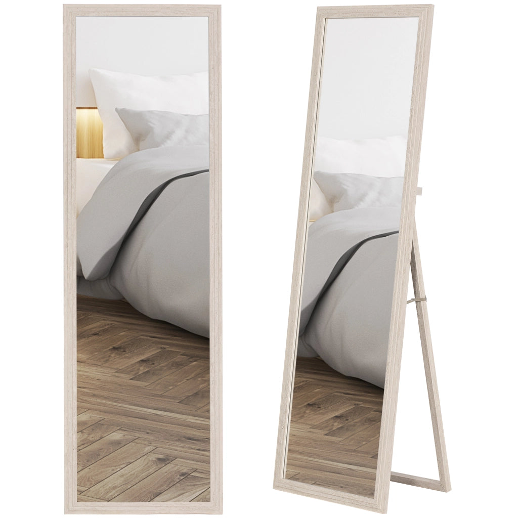Specchio da Parete con Cornice in Effetto Pietra ¨C Zephmum ¨C Bianco 160x50 cm