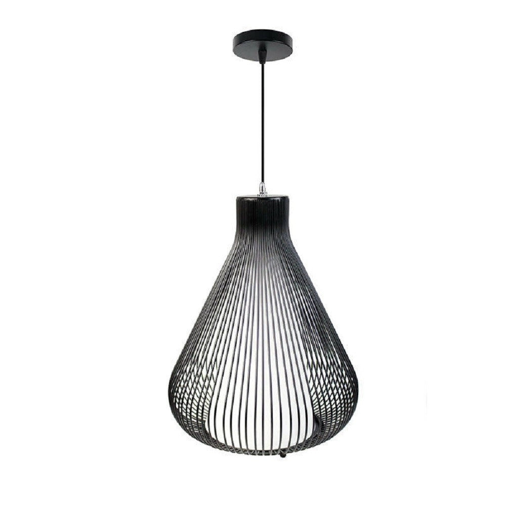 Trade Shop - Lampadario Soffitto Attacco E27 Bianco Nero Moderno Sospensione Regolabile B18 -