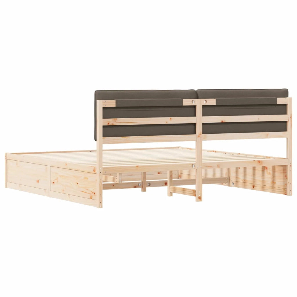 Letto con Testiera Rivestita Talpa 200 x 200 cm Pino massello 3398212