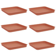 Vassoio Quadrato per Fiori 6 pz Rosso Mattone Plastica CFW6562323