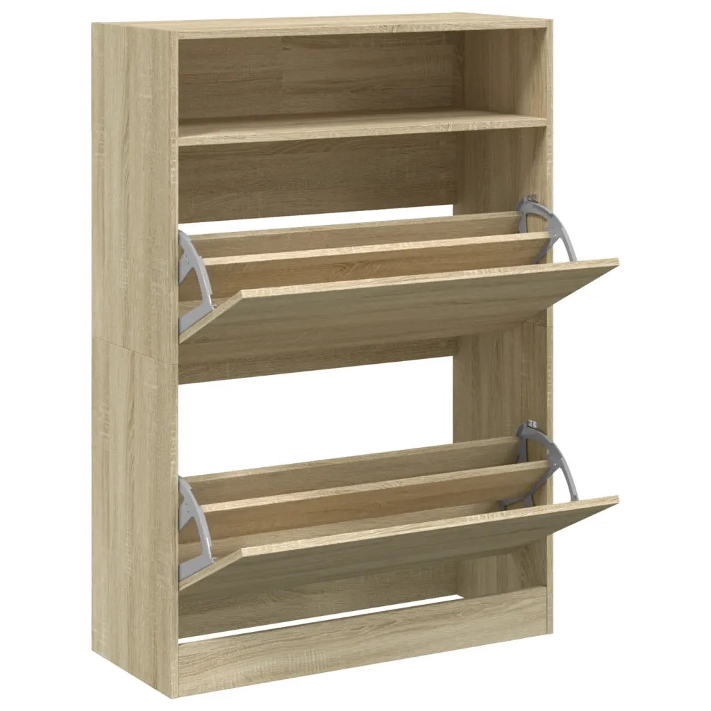 Scarpiera | Mobile per scarpe 2 Cassetti Ribaltabili Rovere Sonoma 80x34x116 cm