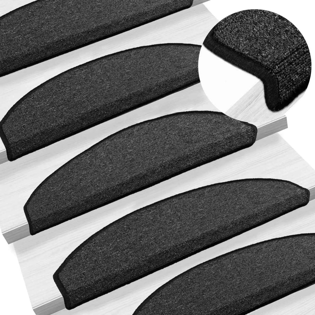 Tappetini per scale autoadesivi Semicircolare 15 pcs Antracite 42038635