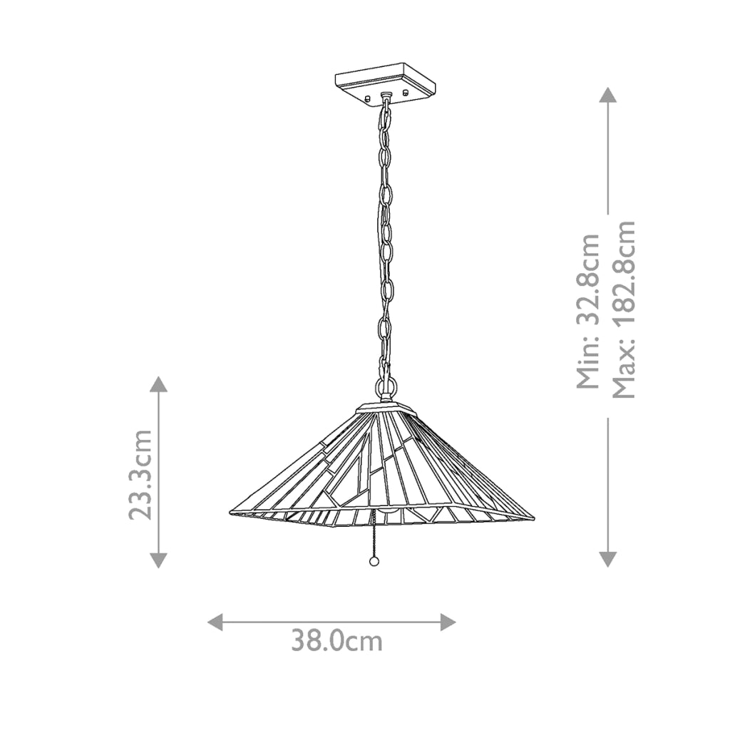 Lampada sospensione Tiffany vetrata ALDERLEY Ø38 E27 Elstead