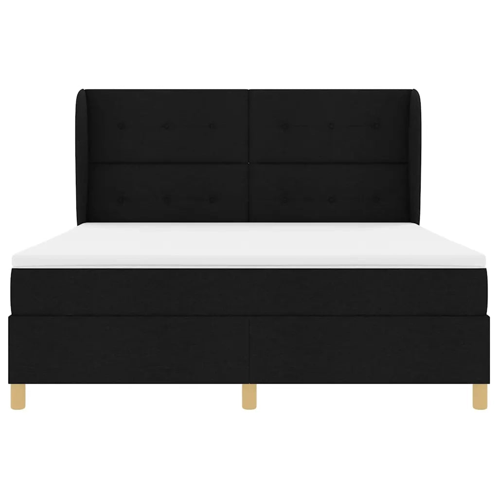 Letto a molle con materasso Nero 200 x 180 cm Tessuto 3340769