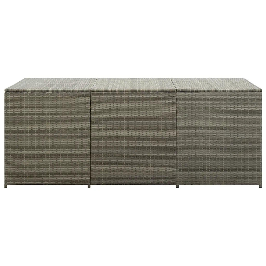 Baule da Giardino in Polyrattan 180x90x70 cm Grigio 46479