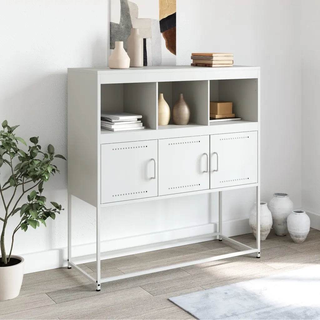 Credenza Bianca 100,5x39x107 cm in Acciaio 846595