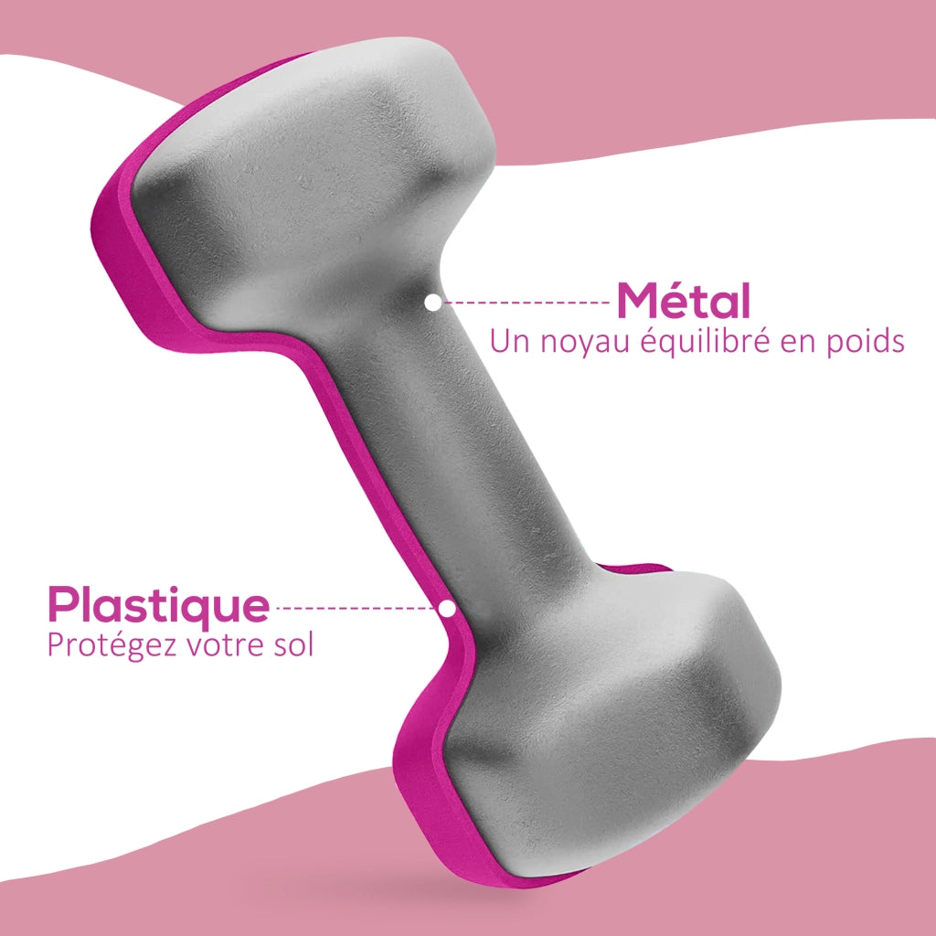 Mancine Esagonali con Impugnatura Antiscivolo ¨C zephmum ¨C 2 Pezzi 3 kg Rosa