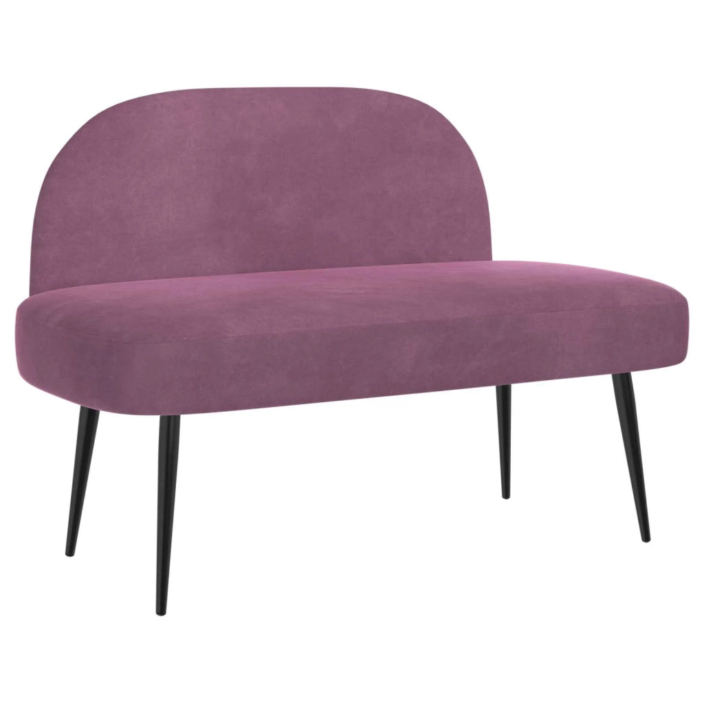 Panchina imbottita con schienale Viola 110 x 60 x 76 cm Velluto