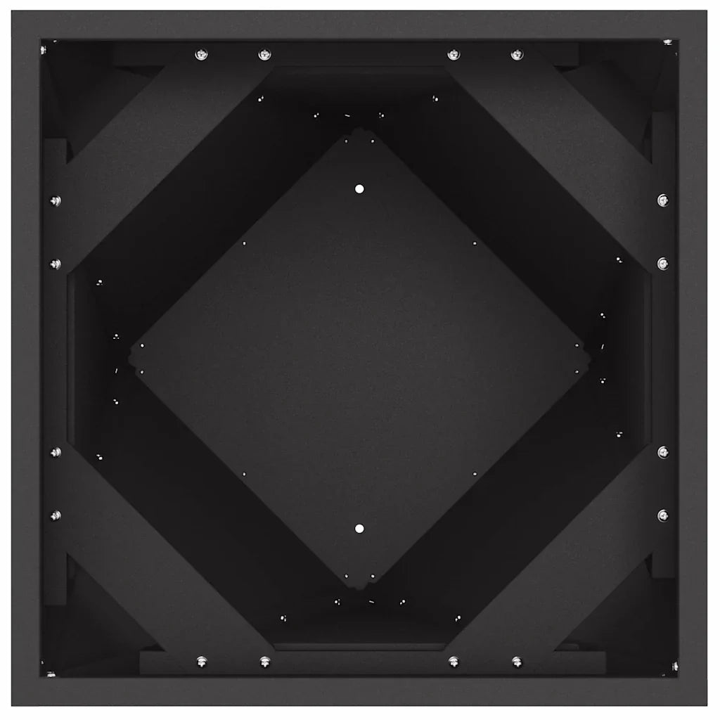 Set di 2 fioriere rettangolari moderne per giardino o patio 50 x 50 x 75 cm in acciaio nero 02_0053035