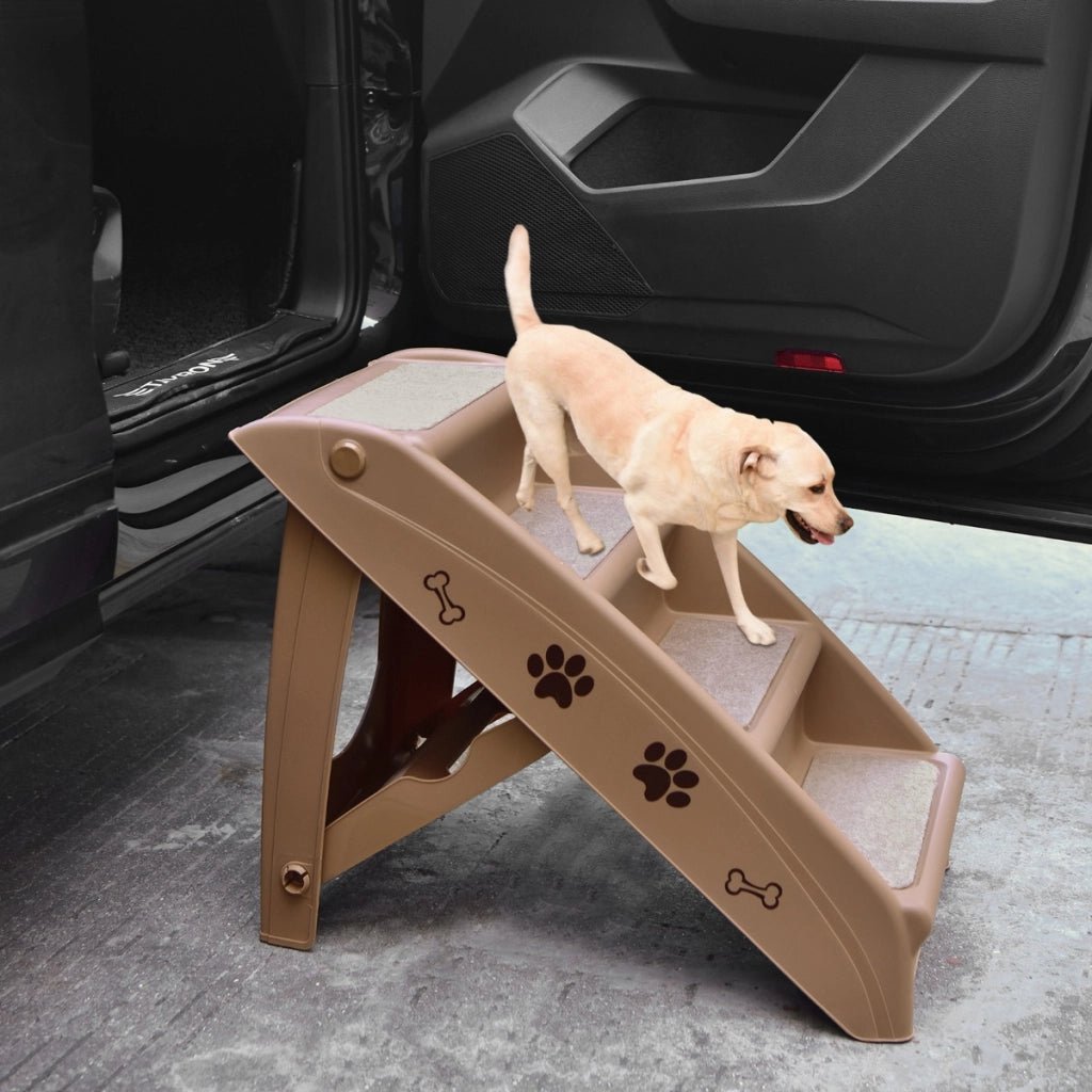 Scaletta di plastica pieghevole per animali, Scala di plastica con 4 gradini per interno ed esterno Caff¨¨-Giochi e accessori per cani