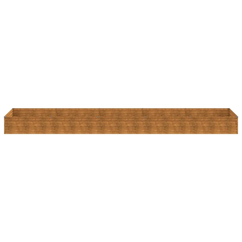Fioriera rialzata per piante e fiori terrazza giardino 482 x 100 x 36 cm acciaio corten marrone 02_0039454