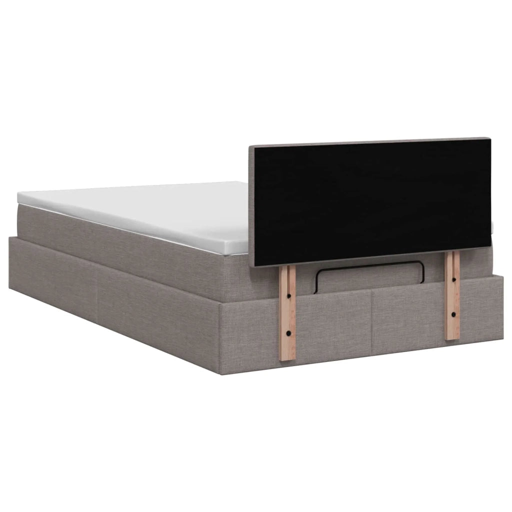 Letto ottomano con materasso Tortora 120 x 200 cm Tessuto 3457484