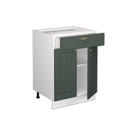 Mobiletto base per cucina Fame-Line Verde-oro rustico/Bianco 60 cm con cassetto, PL Rovere Vicco
