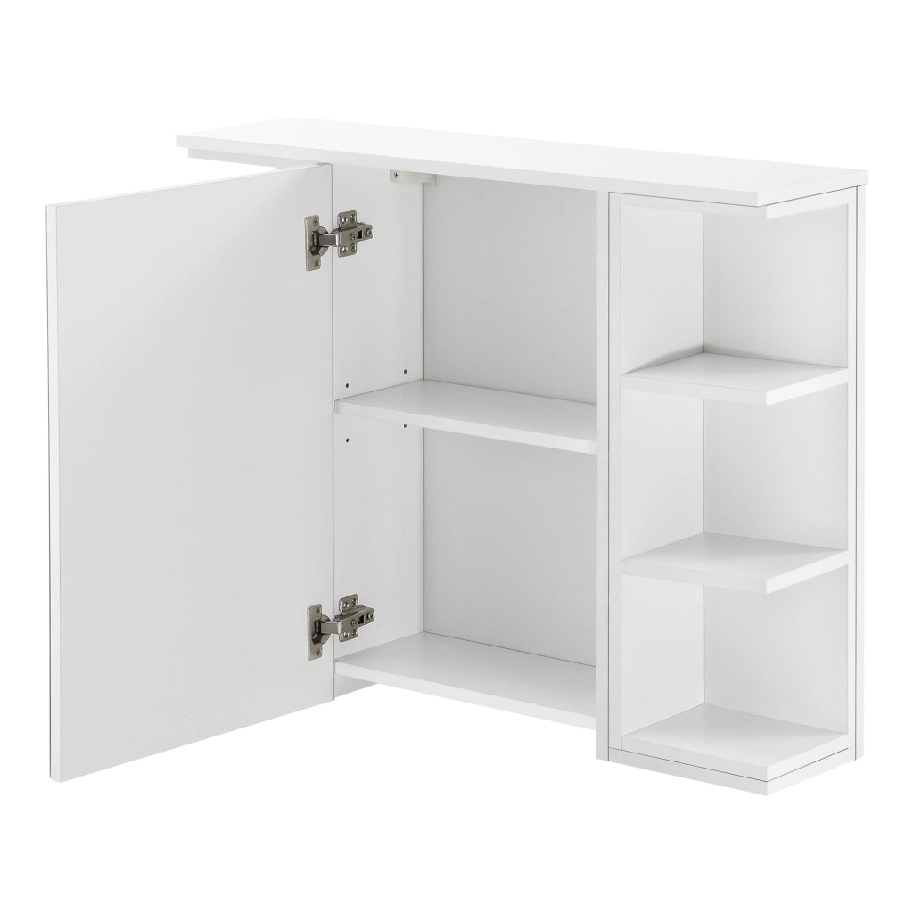 Armadietto da Muro Harstad per Bagno con Specchio Anta e Ripiani Laterali 64x80x20 cm - Bianco [en.casa]