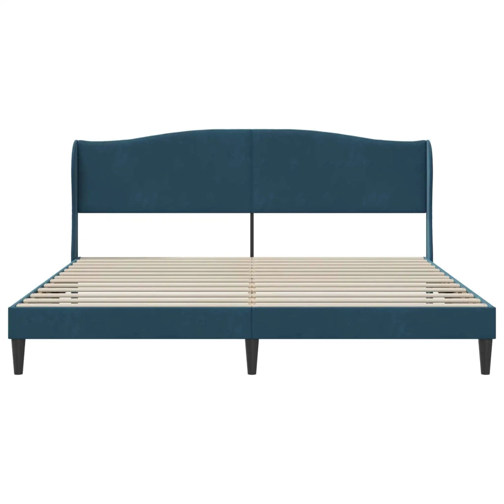 Struttura del letto con testiera Blu 200 x 200 cm Velluto 42027946